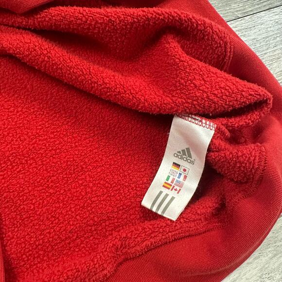 Vintage Y2K Adidas University Of Kansas Jayhawks Red Mens M Crewneck Sweatshirt - Picture 9 of 10